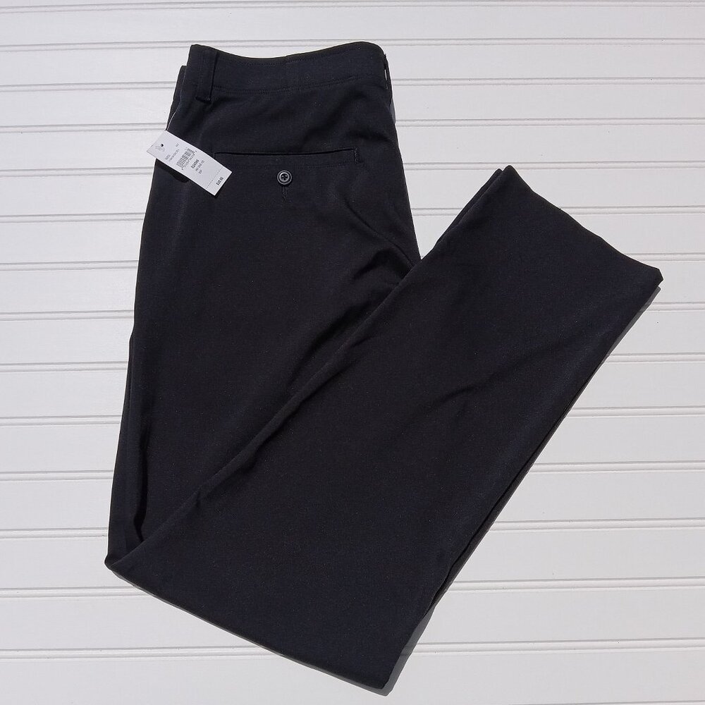 PROTOUR Dress Pants Mens 34 x 32 Black Lightweight Slacks Golf Stretch Flat NEW